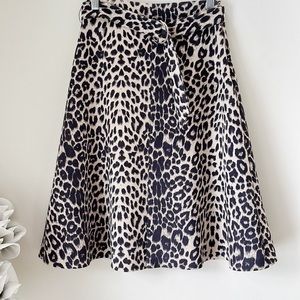 FRONT ROW by Sarah & Goldy Animal Print Flare Skirt XS